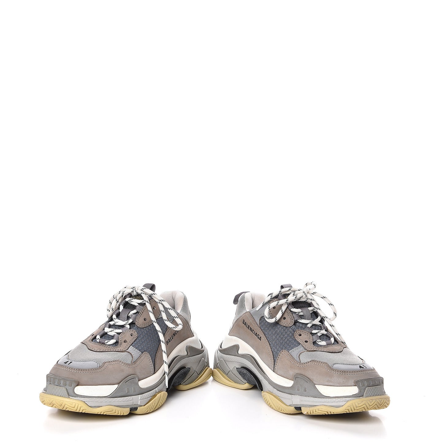 Fabric Mesh Mens Triple S Sneakers 41 Beige Bleu Gray