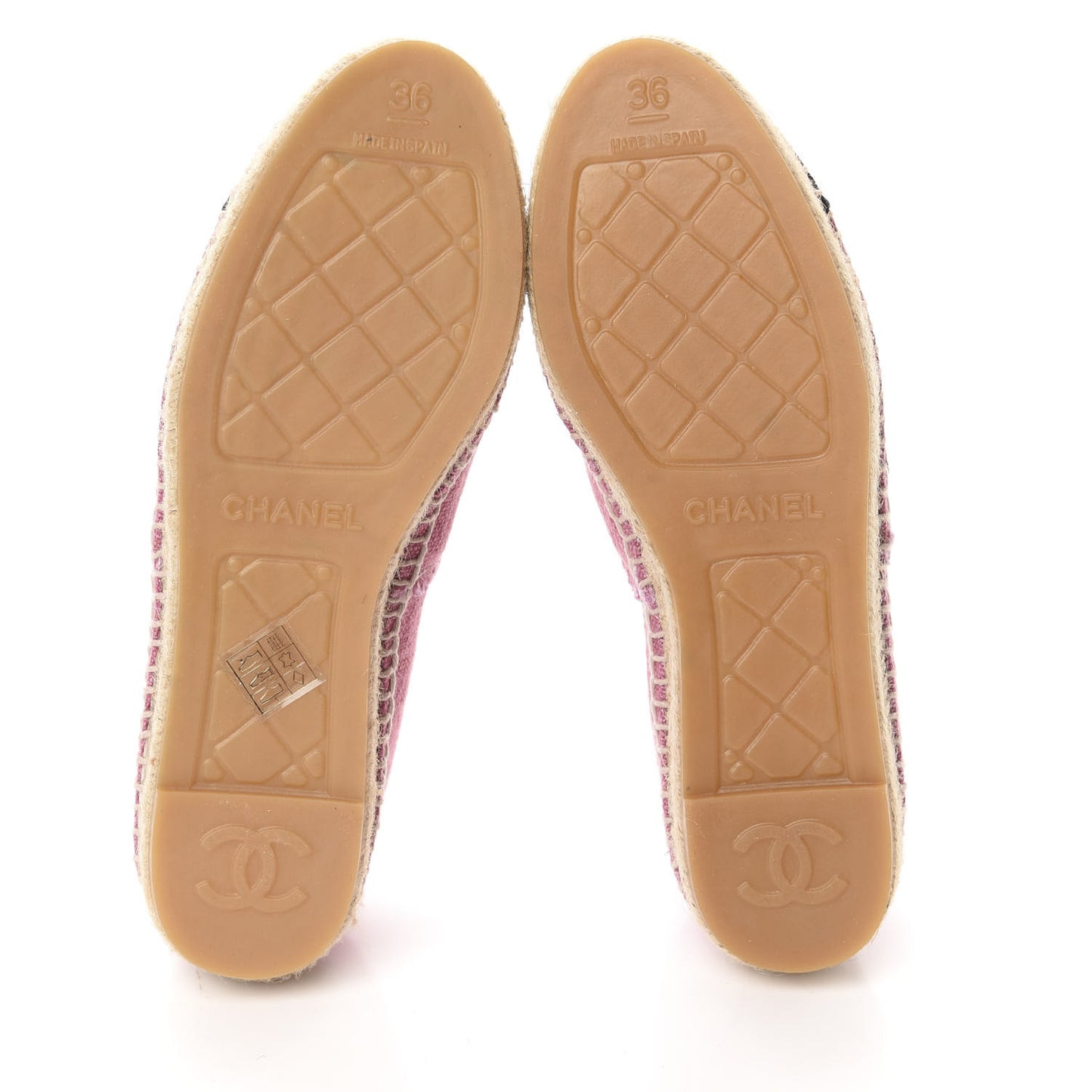 Linen CC Espadrilles 36 Pink Black