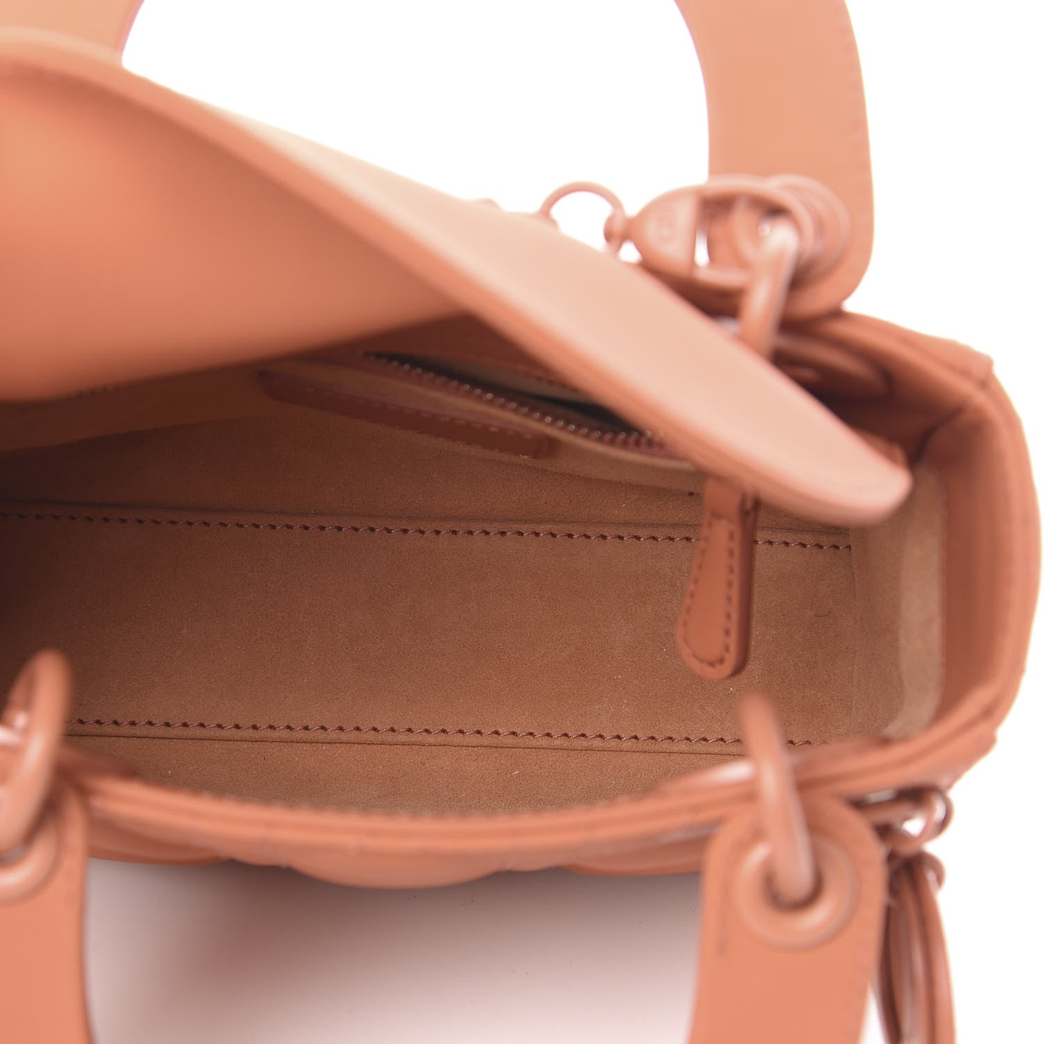 Christian Dior Ultra Matte Calfskin Cannage Mini Lady Dior Orange 5 of 13