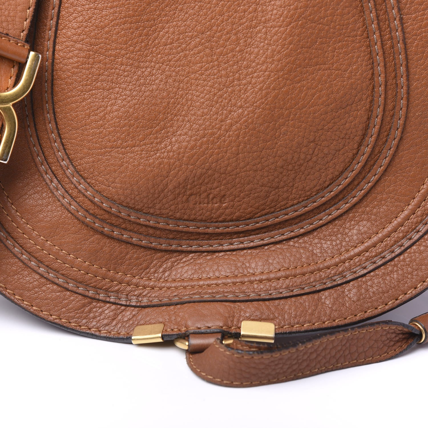 Chloe Calfskin Medium Marcie Round Crossbody Bag Tan 9 of 9