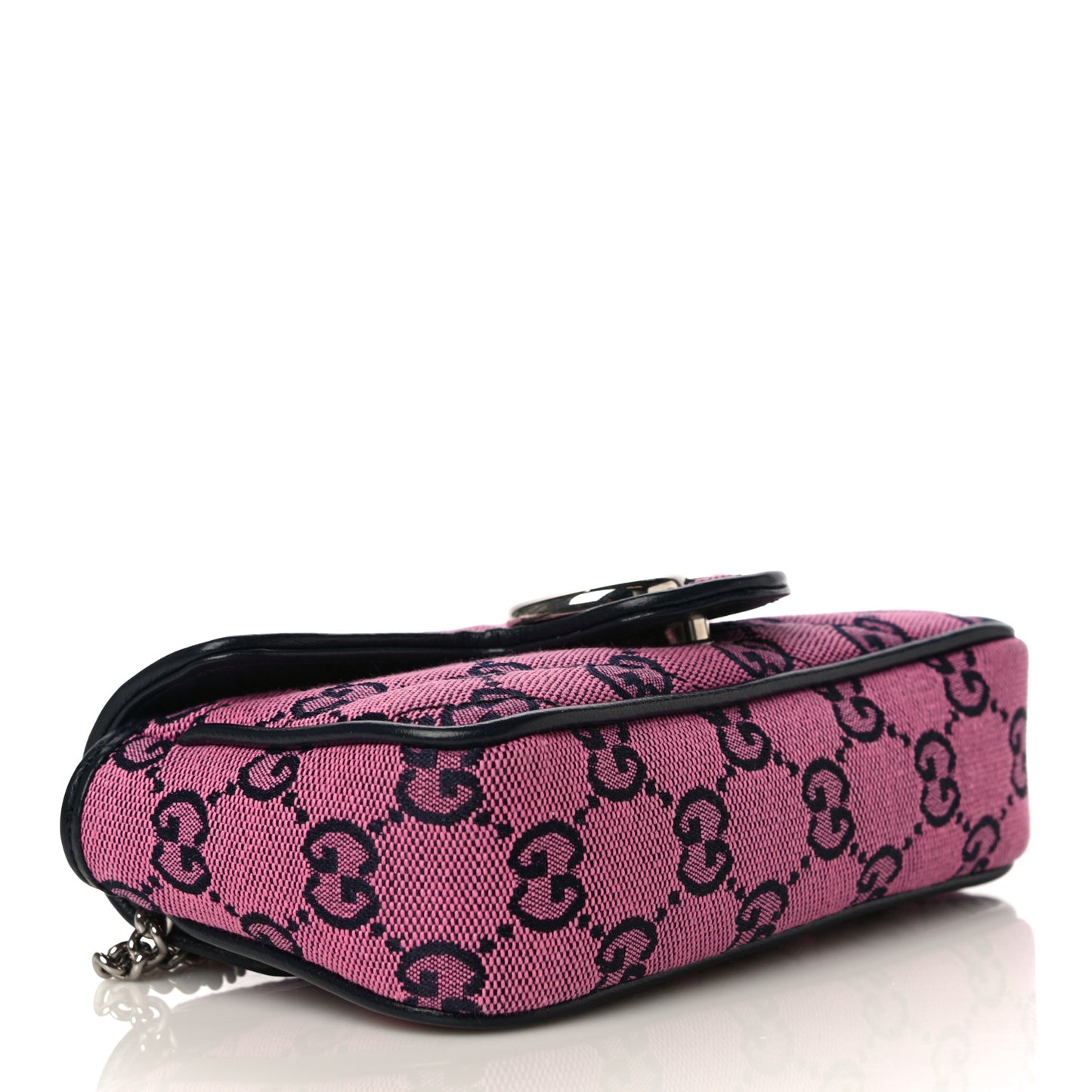 Monogram Multicolor Matelasse Diagonal Super Mini GG Marmont Shoulder Bag Pink Blue