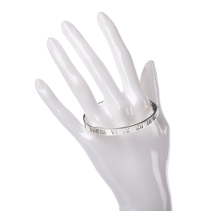 Tiffany Sterling Silver Atlas Pierced Hinged Bangle Bracelet 2 of 4