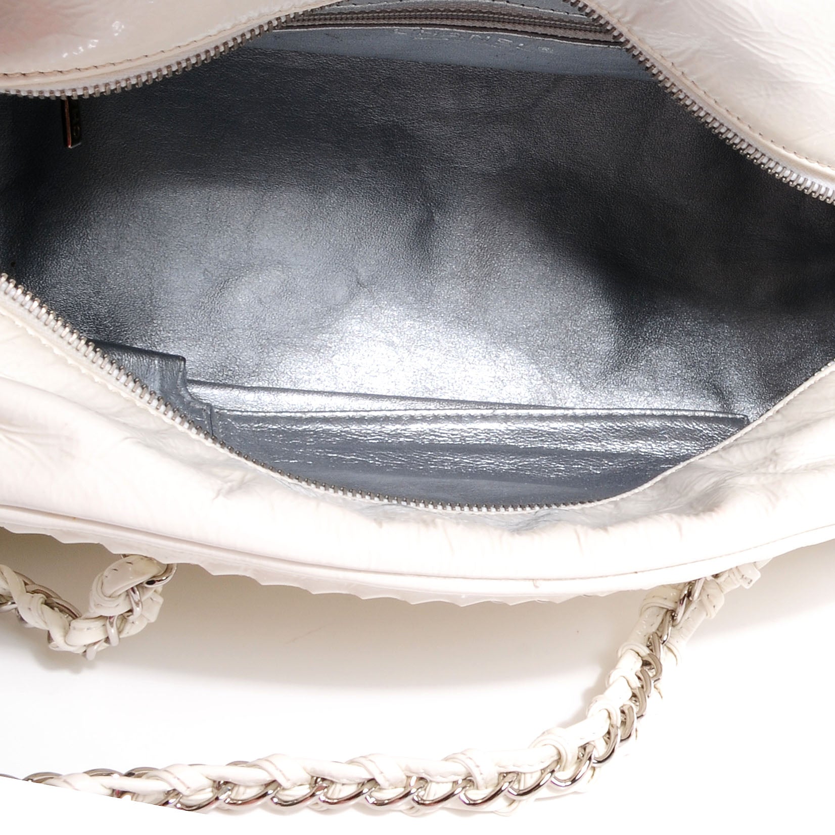 Chanel Patent Luxe Ligne Medium Bowler White 6 of 8
