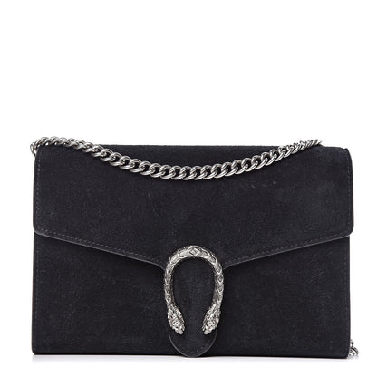 Gucci Suede Mini Dionysus Chain Wallet Black 1 of 10