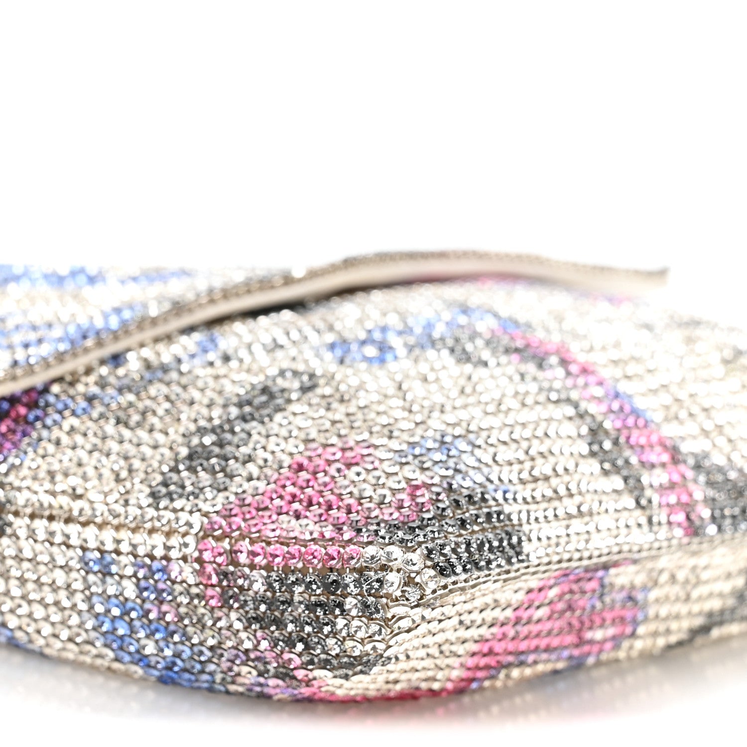 Chanel Satin Chainmail Crystal Graffiti CC Messenger Bag Silver Multicolor 9 of 10