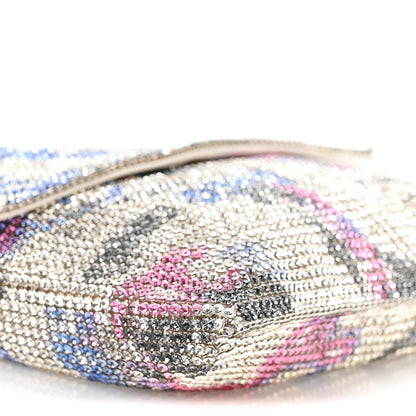 Chanel Satin Chainmail Crystal Graffiti CC Messenger Bag Silver Multicolor 9 of 10