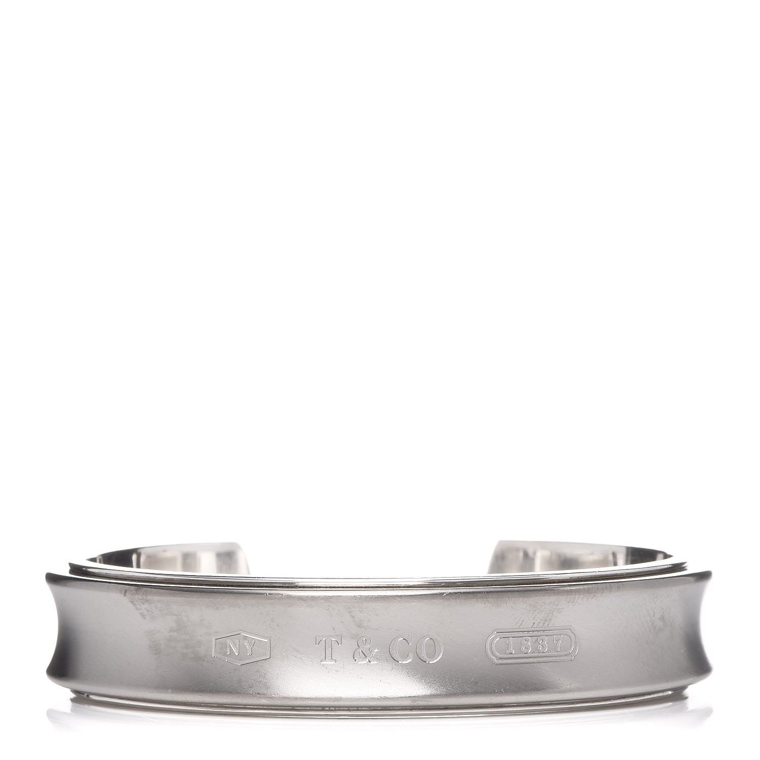 Tiffany Sterling Silver Titanium 1837 Cuff Bracelet 1 of 4