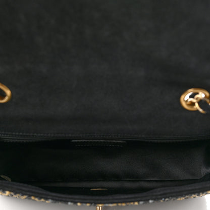 Chanel Suede Crystal Medium Flap Black Multicolor 5 of 8