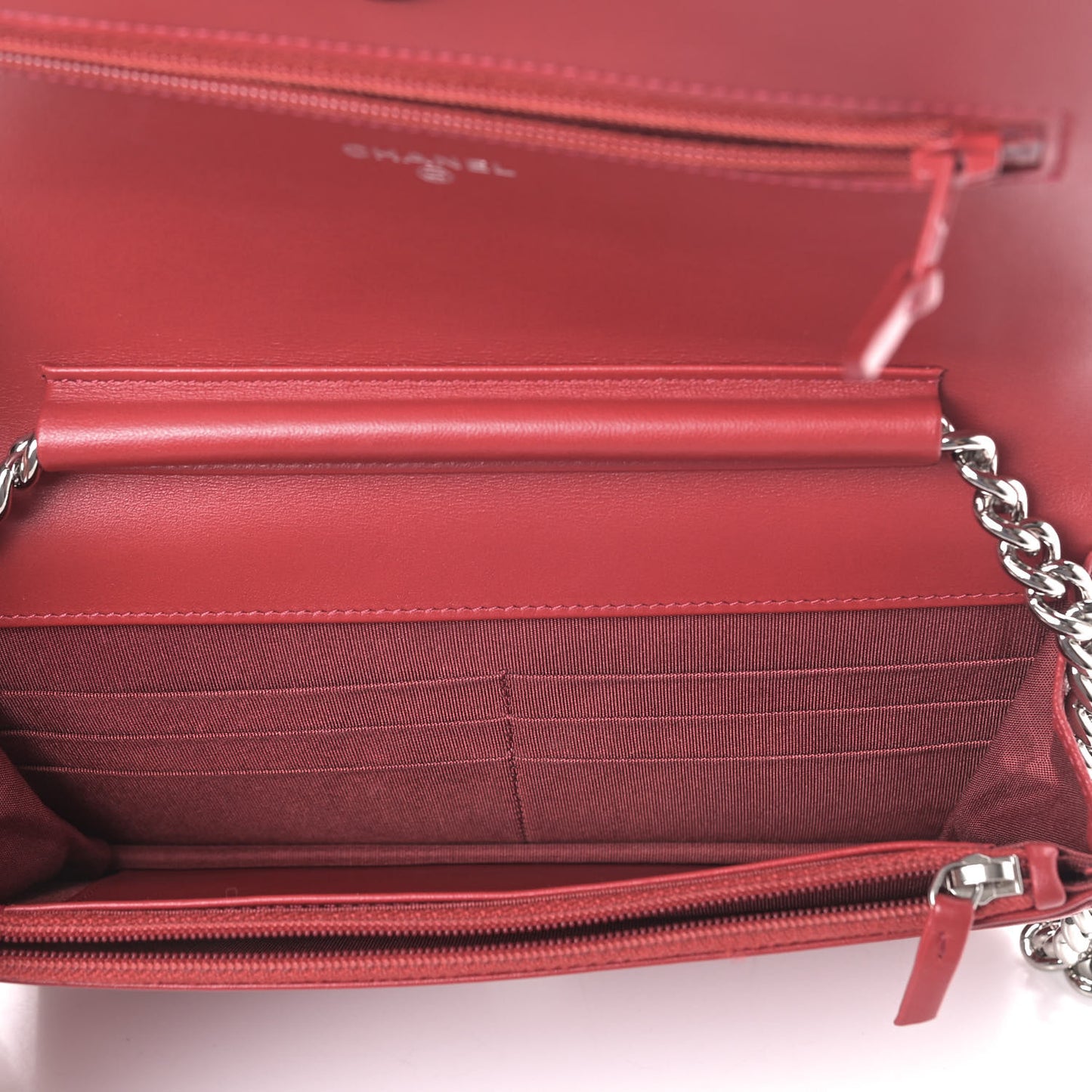 Caviar Quilted Boy Wallet On Chain WOC Red