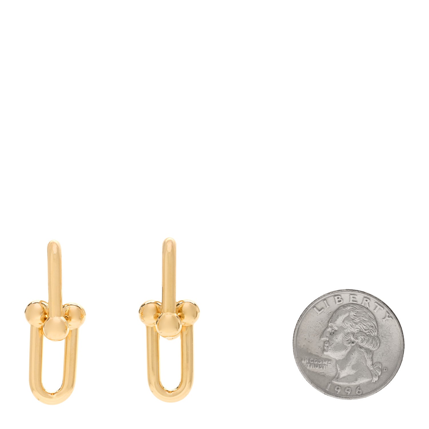 Tiffany 18K Yellow Gold Large HardWear Link Earrings 2 of 5