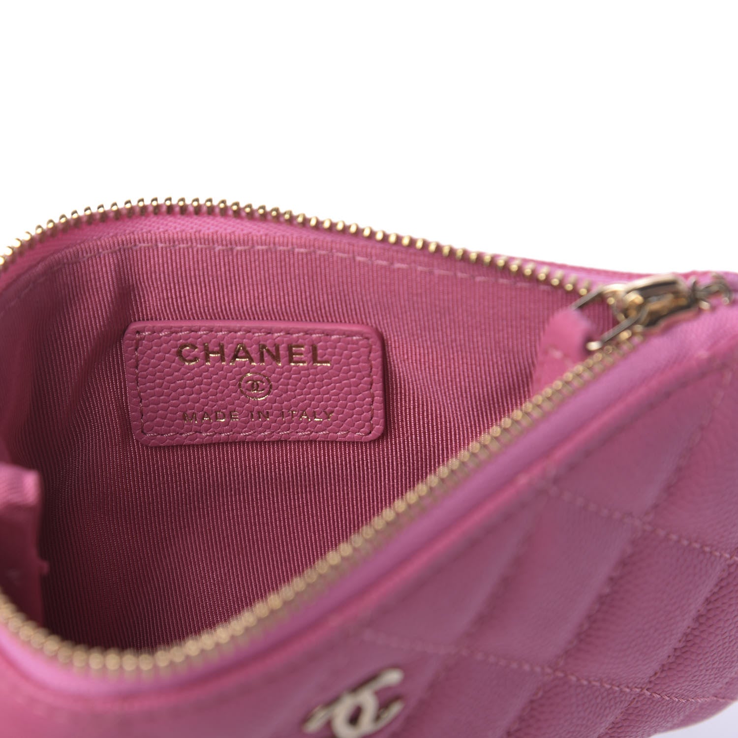 Chanel Caviar Quilted Coin Purse Case Pink 6 of 7