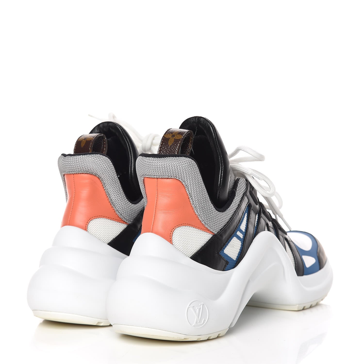 Louis Vuitton Calfskin Technical Nylon LV Archlight Sneakers 40 Blue Black Gris 4 of 16