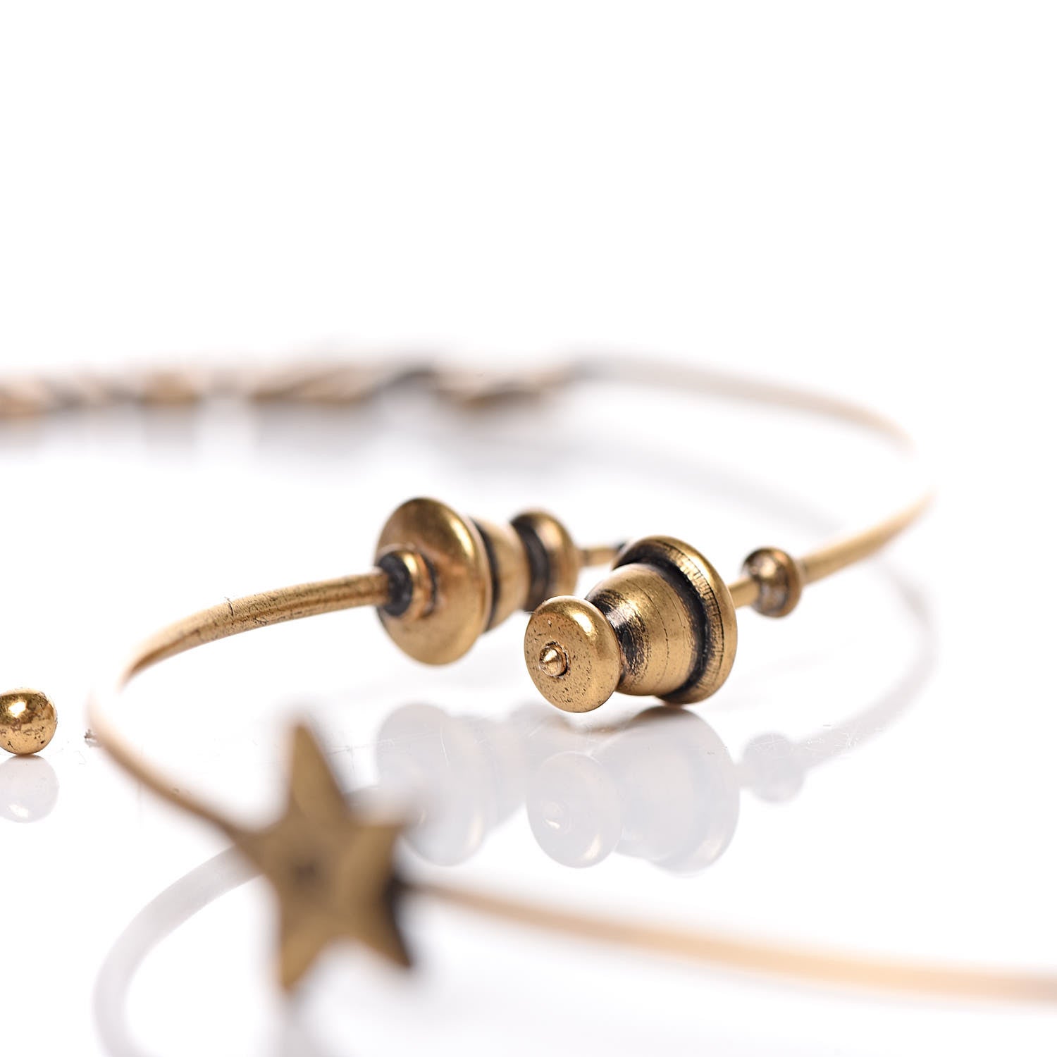 Christian Dior Metal J'Adior Hoop Earrings Aged Gold 3 of 4