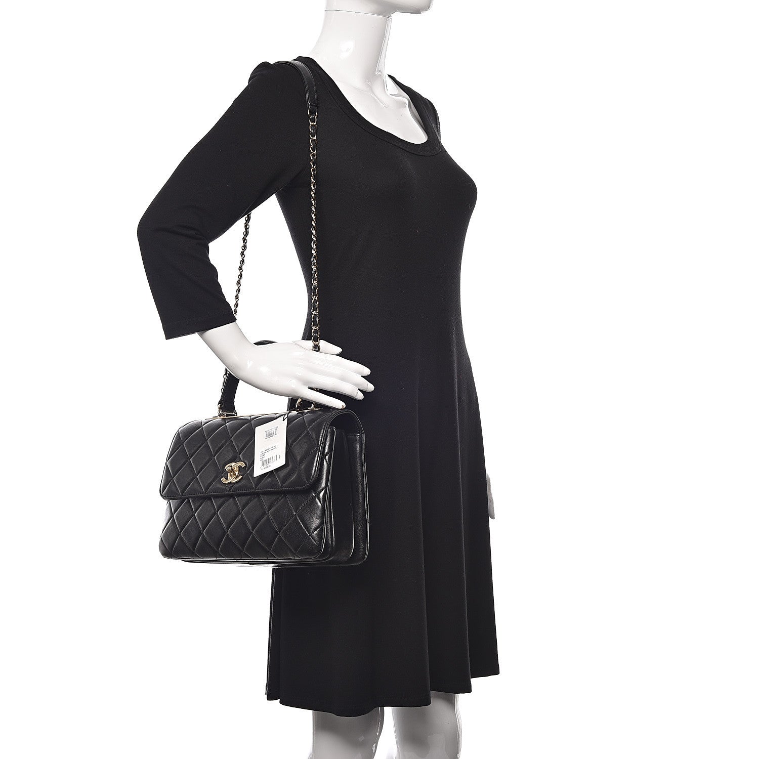 Chanel Lambskin Quilted Medium Trendy CC Flap Dual Handle Bag Black 2 of 10