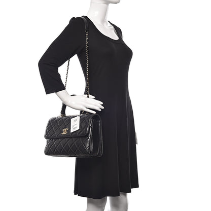 Chanel Lambskin Quilted Medium Trendy CC Flap Dual Handle Bag Black 2 of 10