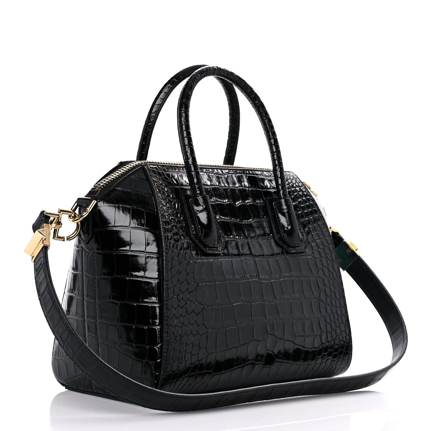 Givenchy Calfskin Crocodile Embossed Small Antigona Black 3 of 12