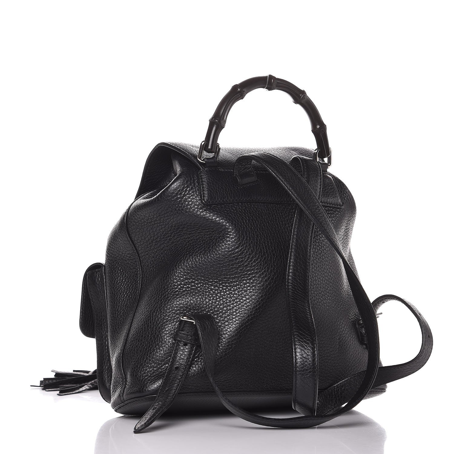 Gucci Cellarius Calfskin Medium Bamboo Backpack Black 3 of 14