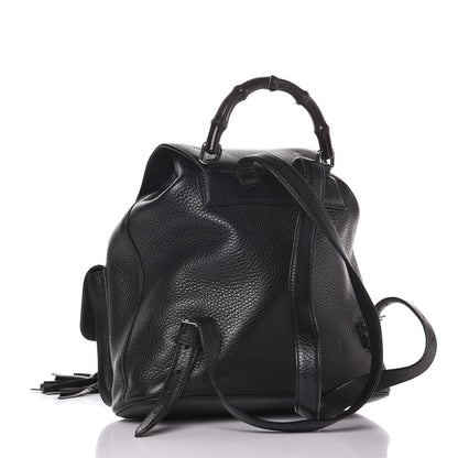 Gucci Cellarius Calfskin Medium Bamboo Backpack Black 3 of 14