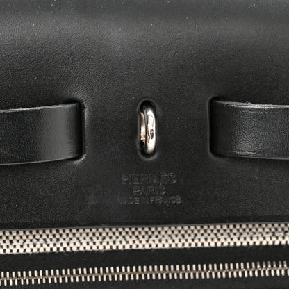 Hermes Toile H Berline Vache Hunter Herbag Zip PM 31 Bleu Encre Black 7 of 16