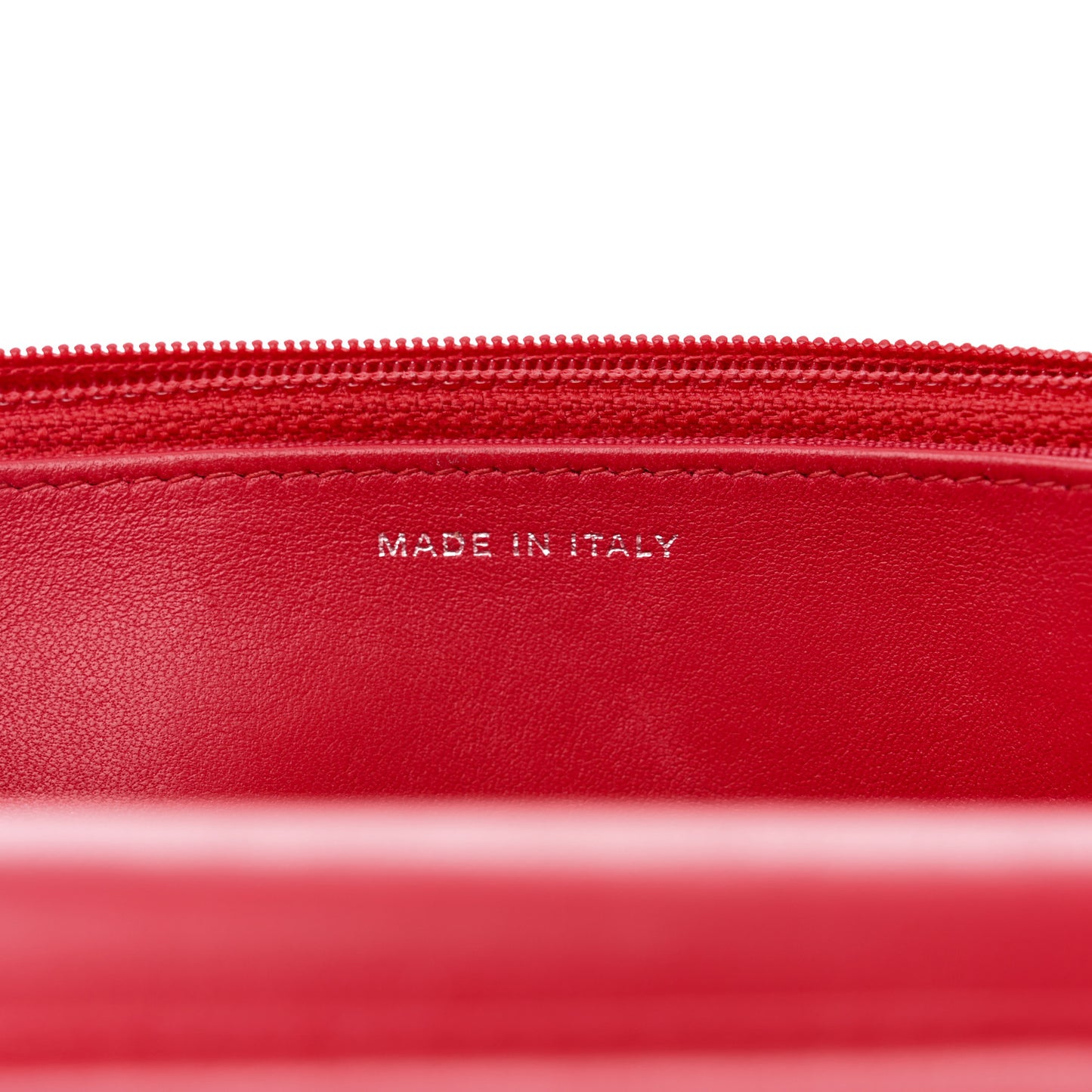 Lambskin Quilted Wallet On Chain WOC Red