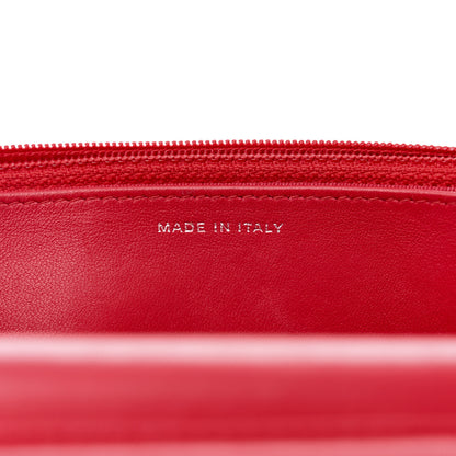 Chanel Lambskin Quilted Wallet On Chain WOC Red 6 of 18