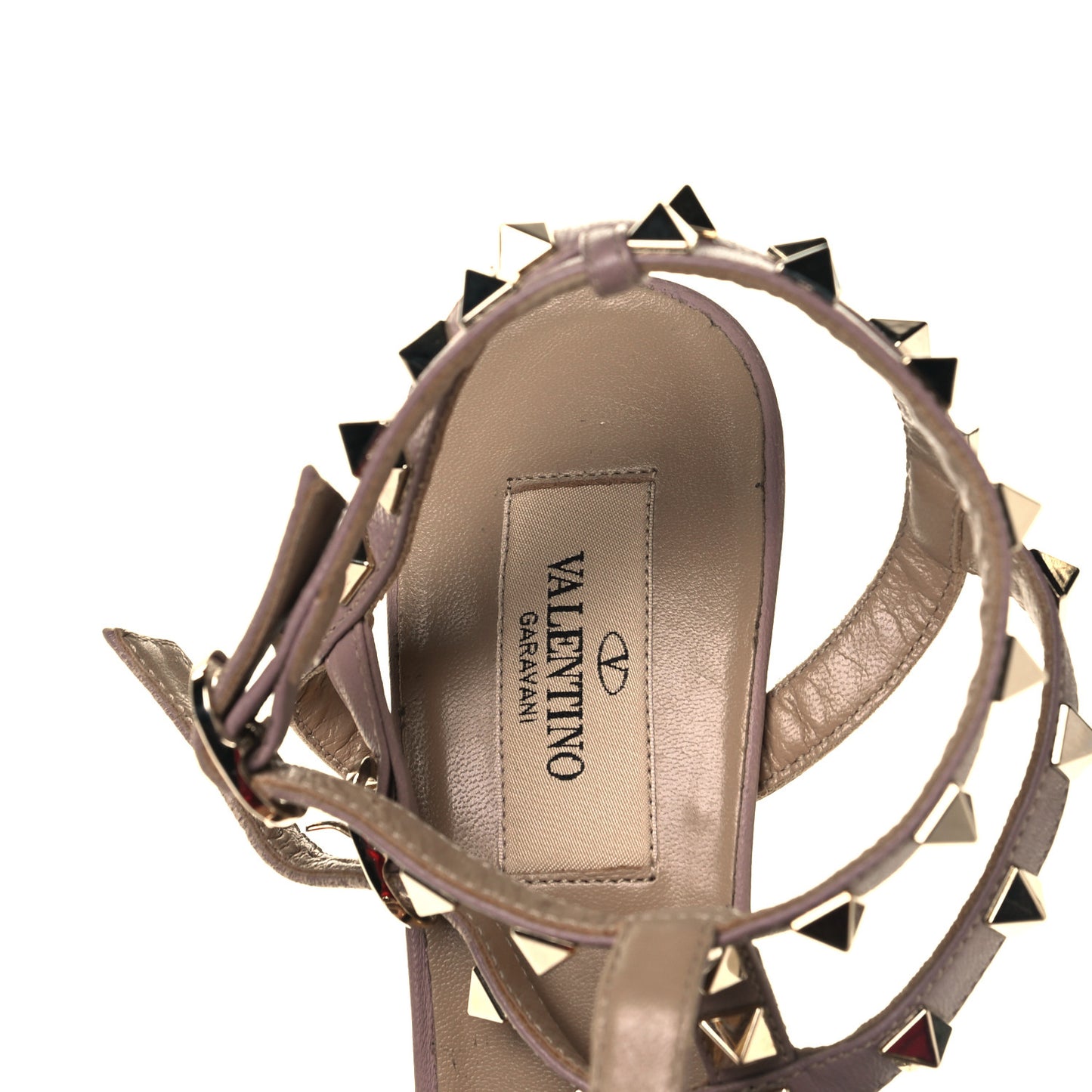 Patent Nappa Rockstud Ankle Strap 65mm Pumps 37 Black Poudre