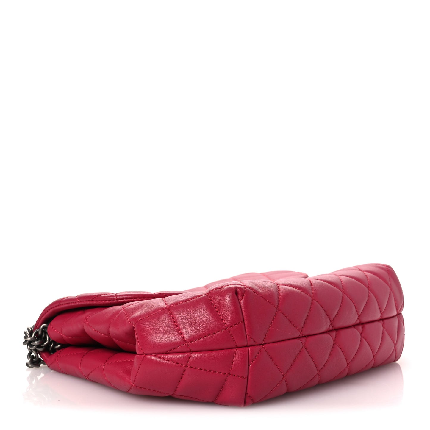 Lambskin Quilted Large Daily Supple Flap Dark Pink