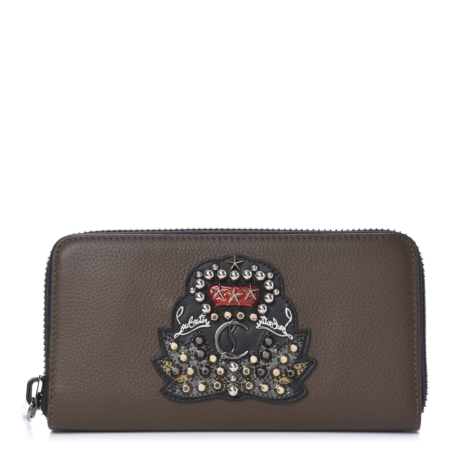 Christian Louboutin Calfskin Ecusson Panettone Zip Around Wallet Cafe 1 of 9