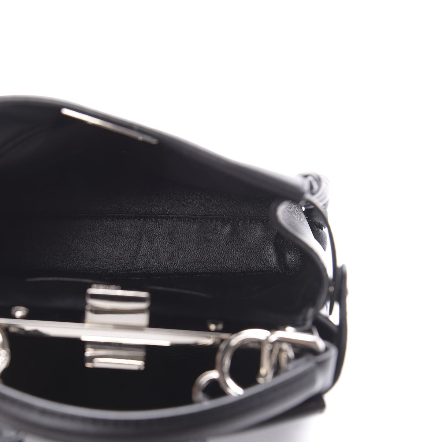 Nappa Lace Up Mini Peekaboo Iconic Satchel Black