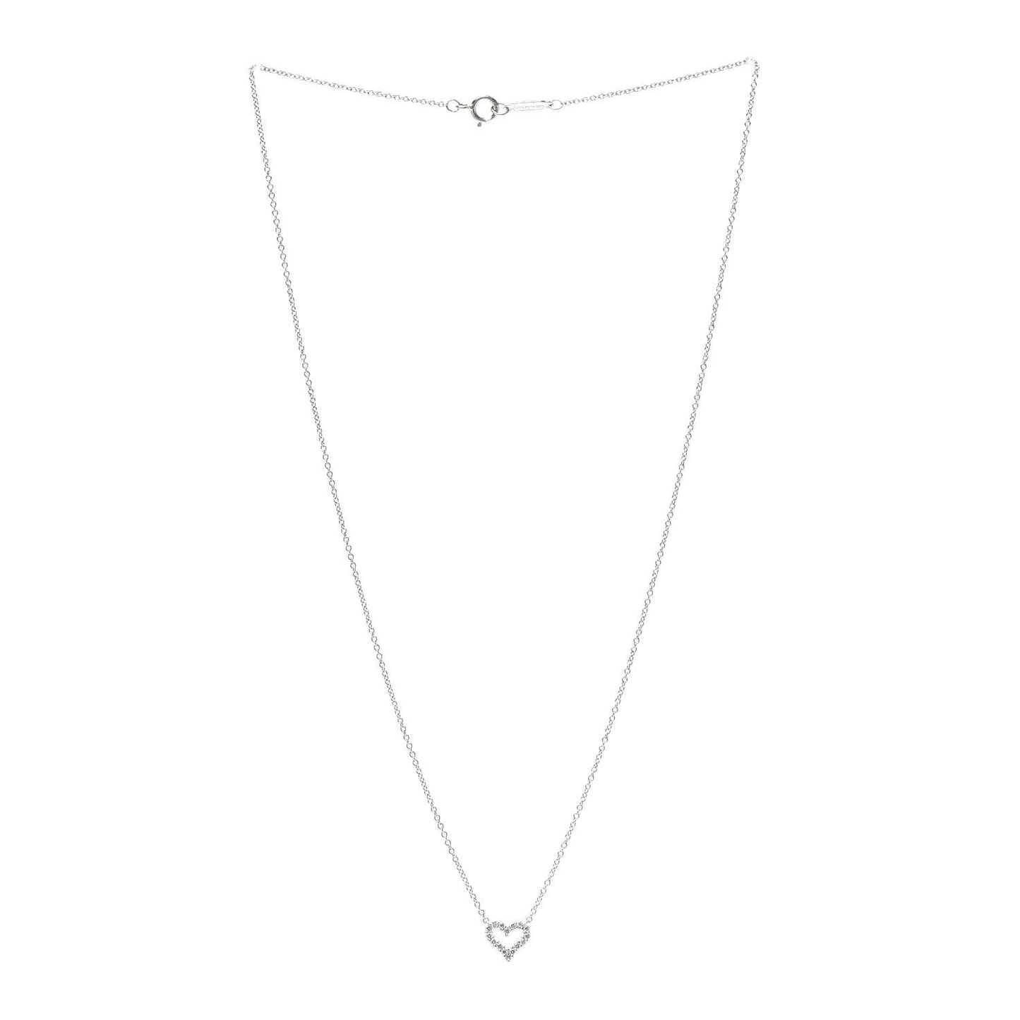 Platinum Diamond Extra Mini Heart Pendant Necklace