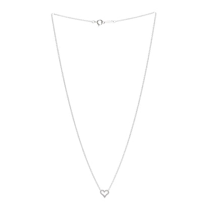 Tiffany Platinum Diamond Extra Mini Heart Pendant Necklace 3 of 6