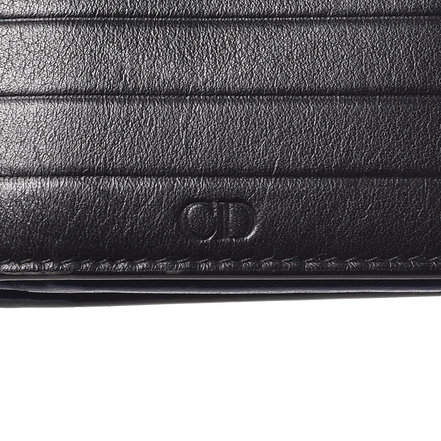 Christian Dior HOMME Calfskin Ribbed Wallet Black 8 of 8