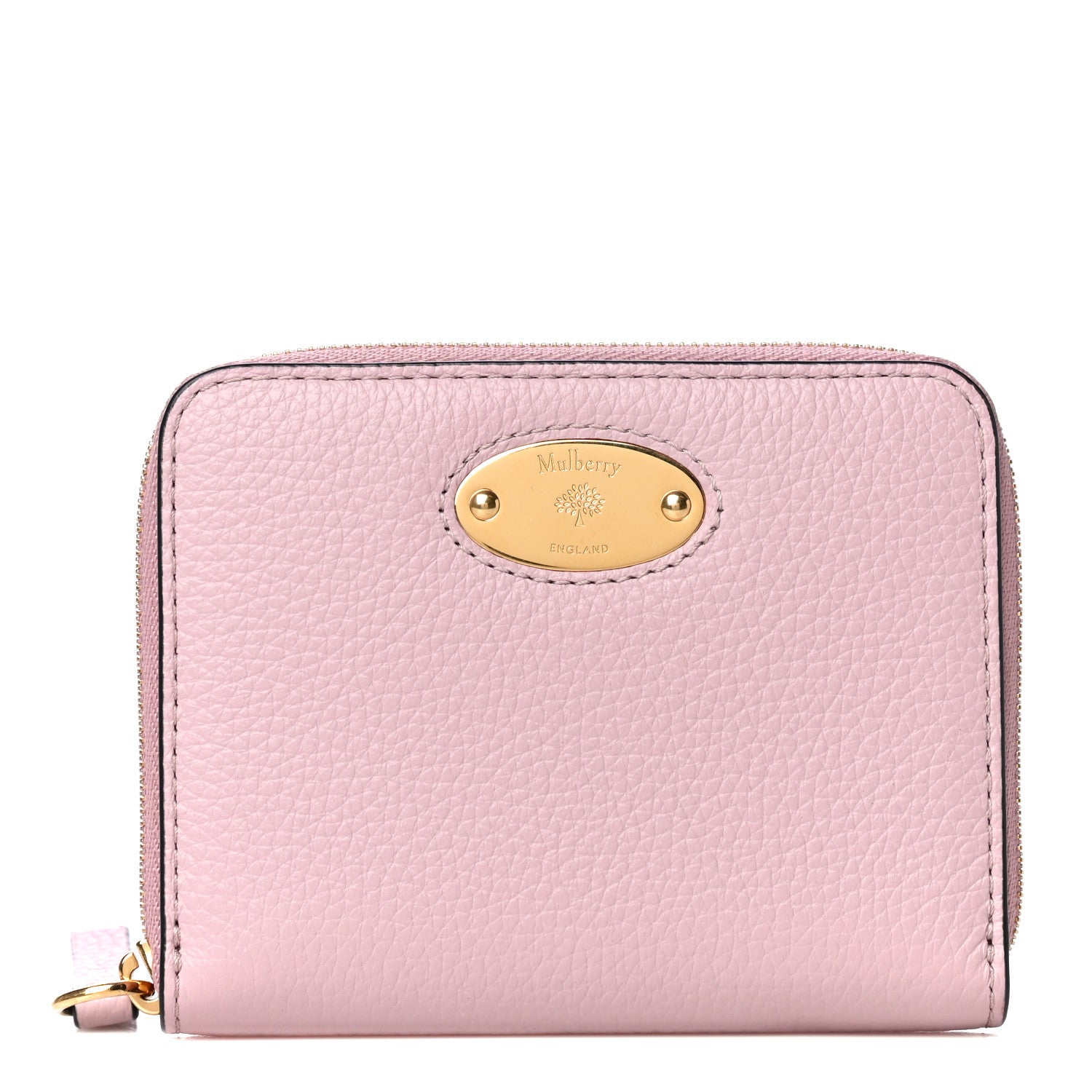 Mulberry Small Classic Grain Compact Zip Wallet Powder Pink 1 of 13