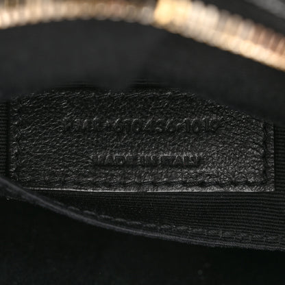 Saint Laurent Grain De Poudre Matelasse Chevron Quilted Round Vinyle Camera Bag Black 7 of 11