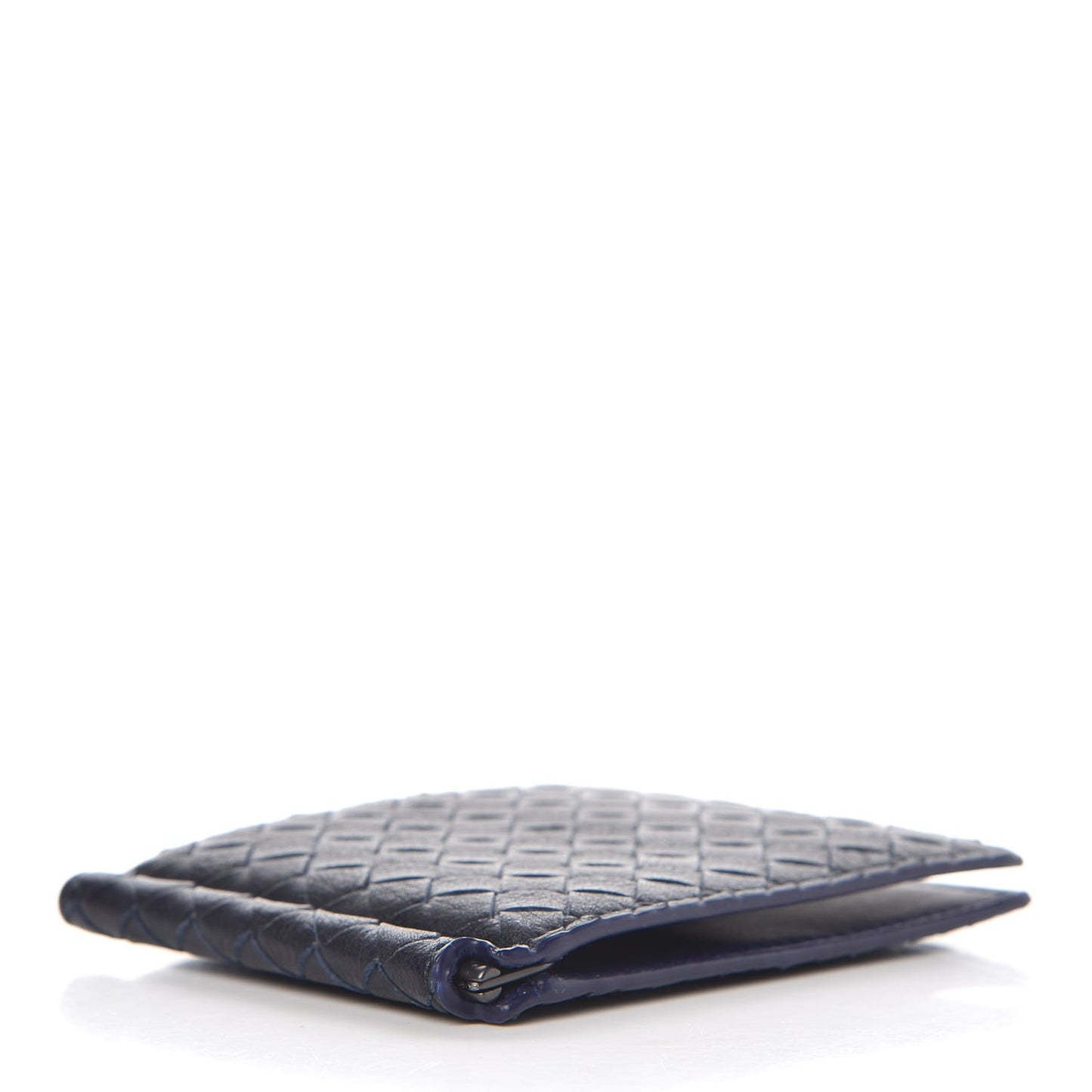 Nappa Intrecciato Bi-Fold Wallet Blue