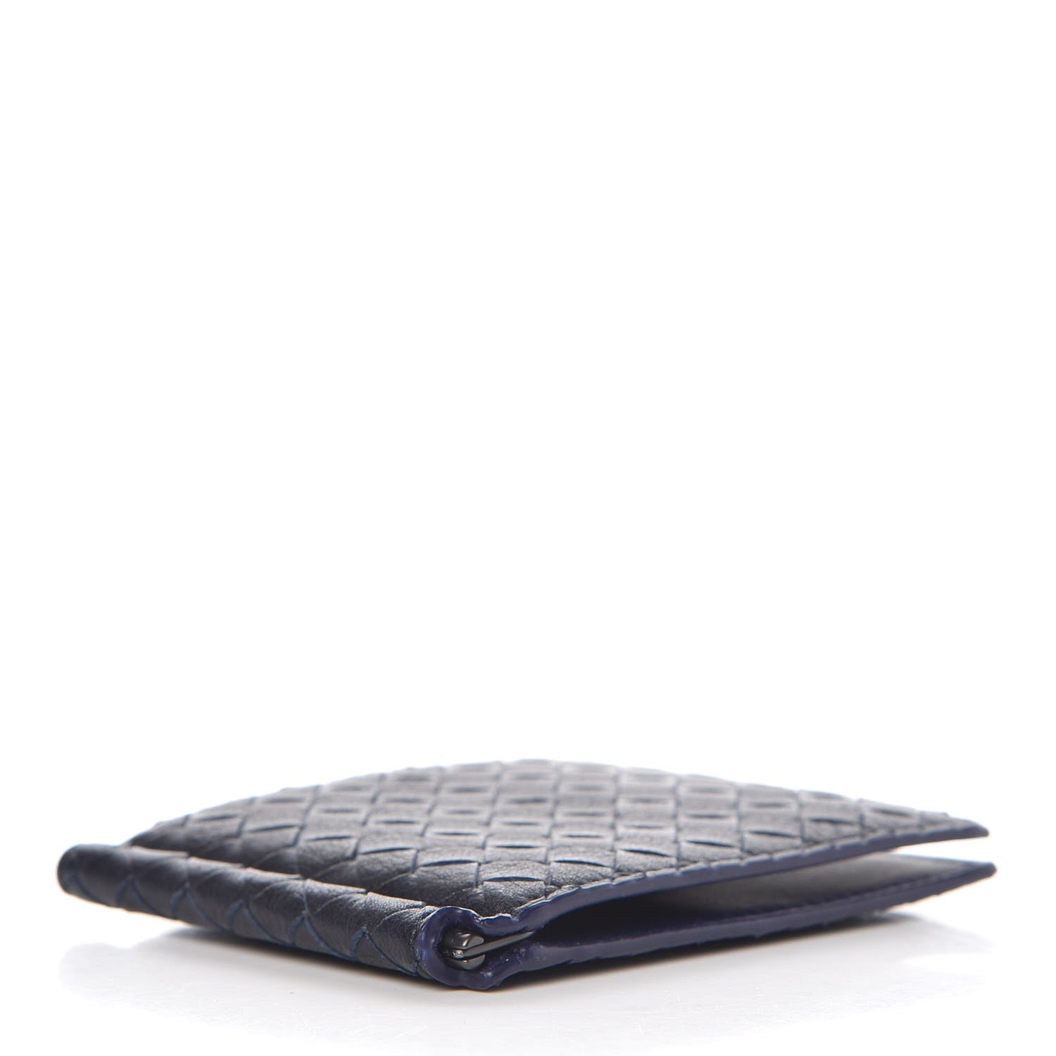 Bottega Veneta Nappa Intrecciato Bi-Fold Wallet Blue 4 of 8