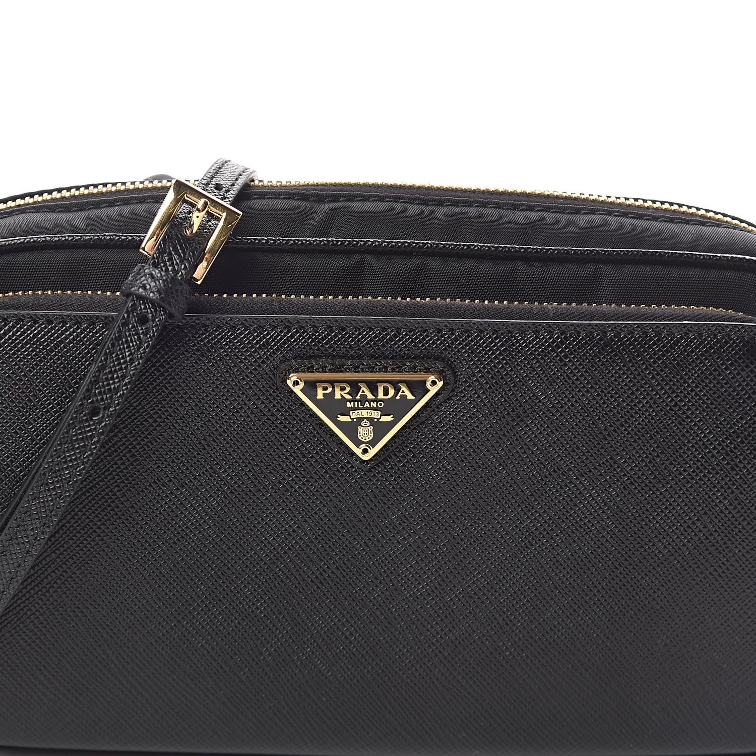 Prada Saffiano Tessuto Nylon Vela Mini Crossbody Bag Black 7 of 9