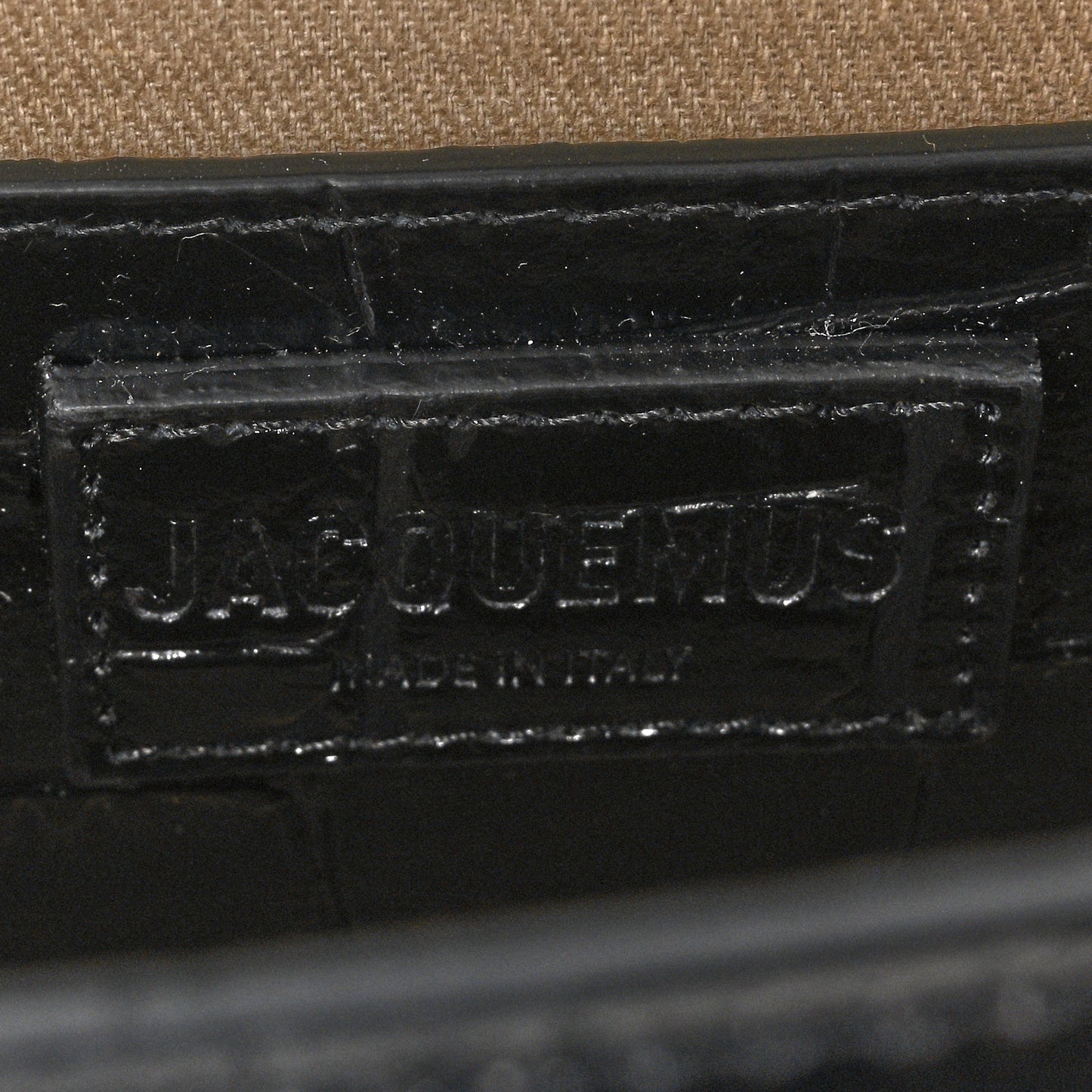 Calfskin Crocodile Embossed Le Grand Bambino Black