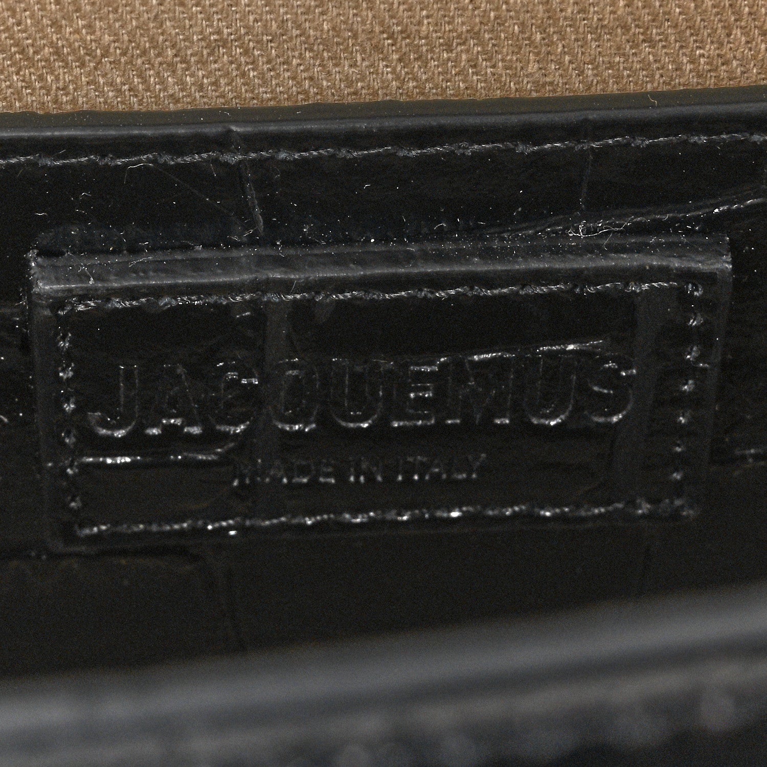 Jacquemus Calfskin Crocodile Embossed Le Grand Bambino Black 6 of 9