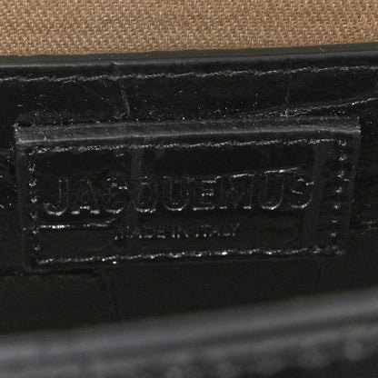 Jacquemus Calfskin Crocodile Embossed Le Grand Bambino Black 6 of 9