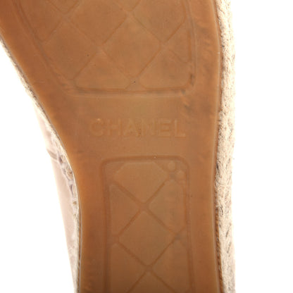 Chanel Lambskin CC Espadrilles 37 Beige Black 9 of 13