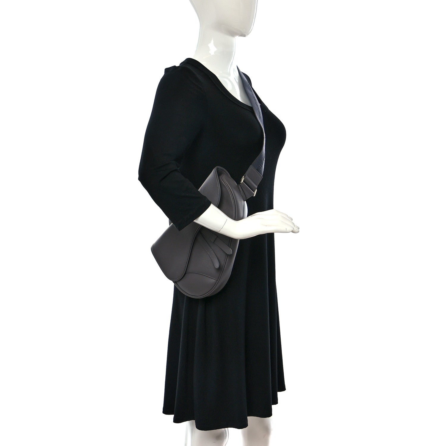 Christian Dior Calfskin Mens Saddle Bag Grey 2 of 9