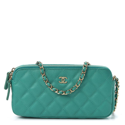 Chanel Caviar Quilted Small Clutch With Chain Turquoise 1 of 10