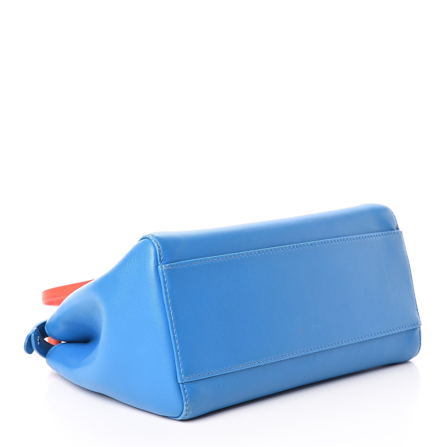 Fendi Nappa Colorblock Mini Peekaboo Iconic Satchel Blue Royal Papavero Cuoio 5 of 19