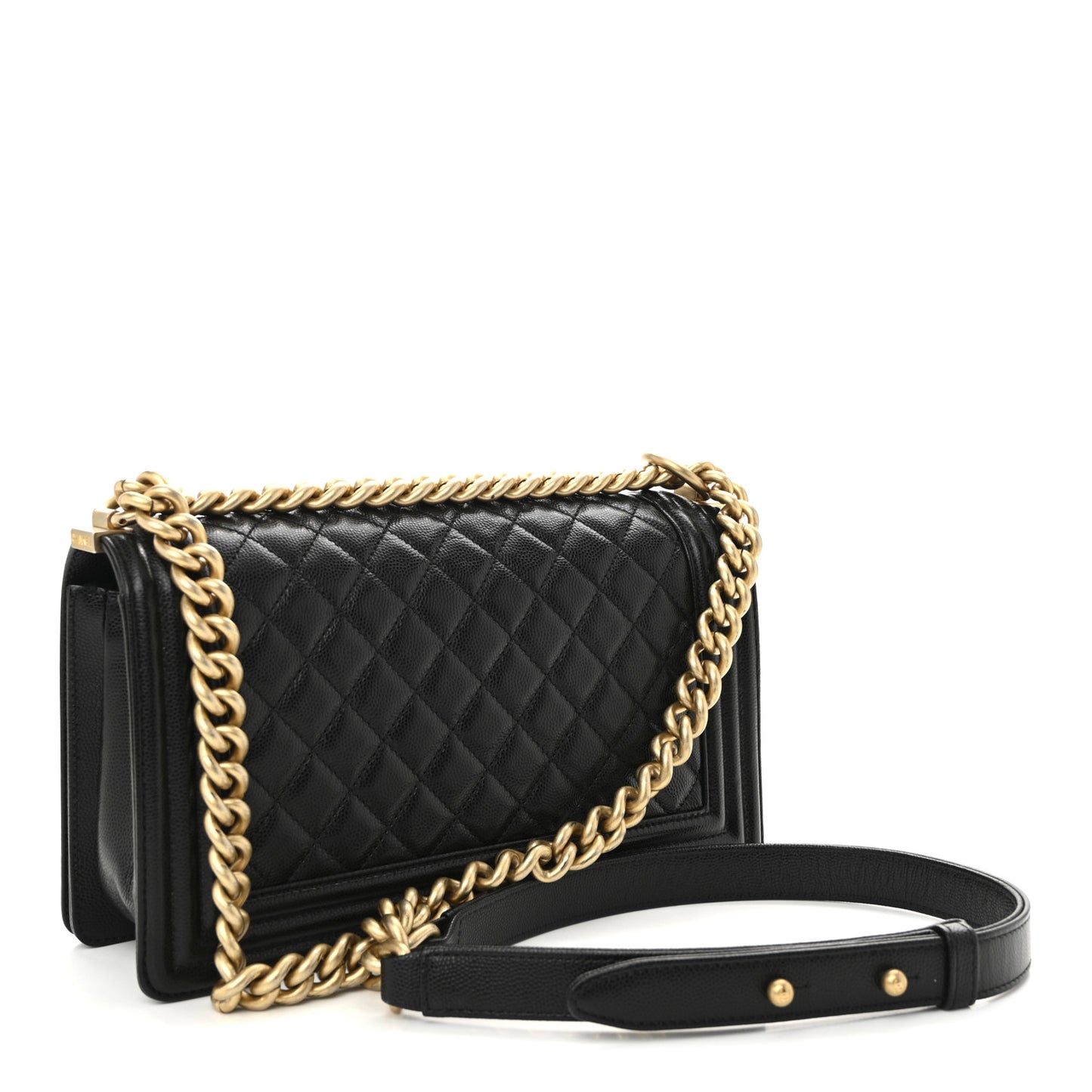 Caviar Quilted Medium Boy Flap Black