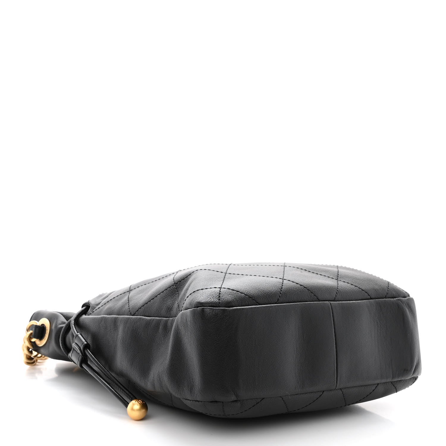 Chanel Calfskin Quilted Drawstring Bucket Bag Black 4 of 11