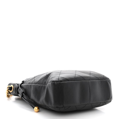 Chanel Calfskin Quilted Drawstring Bucket Bag Black 4 of 11