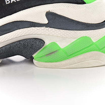 Balenciaga Fabric Mesh Womens Triple S Sneakers 38 White Green Fluo Black 17 of 18
