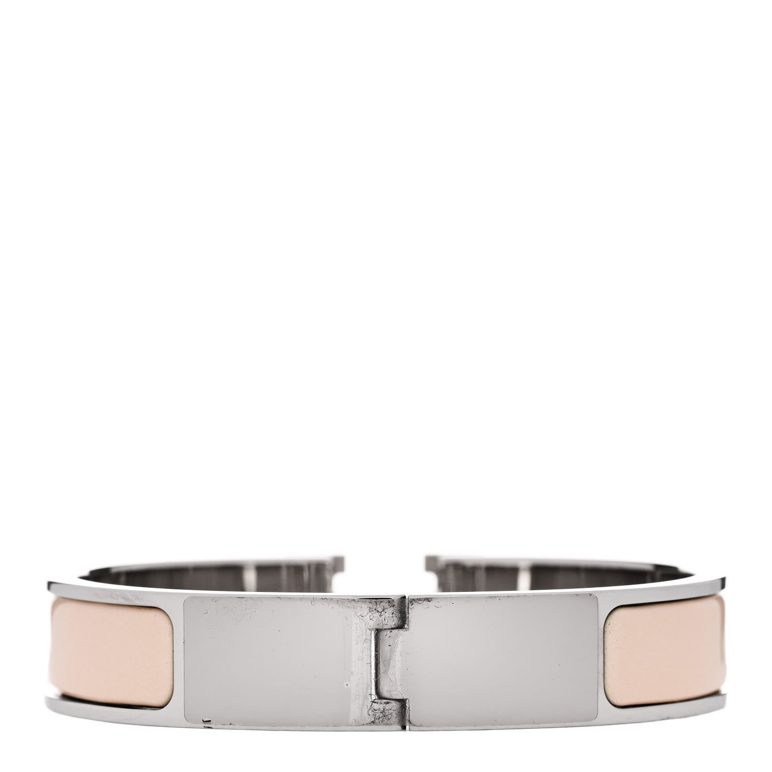 Hermes Enamel Narrow Clic Clac H Bracelet PM Beige Nacre 3 of 5