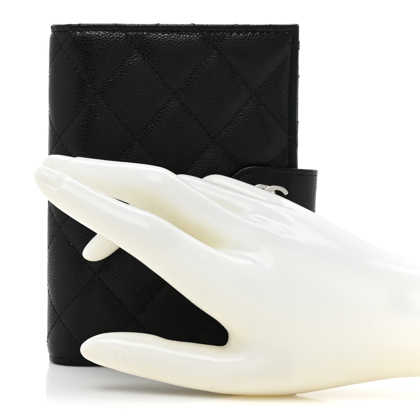 Caviar Quilted Passport Holder Black